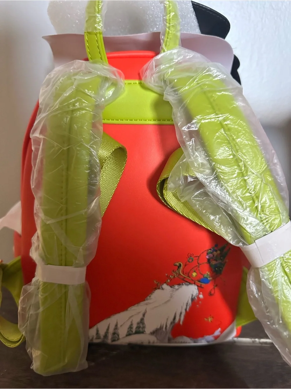Dr. Seuss Red and White Kids Backpack with Lime Straps